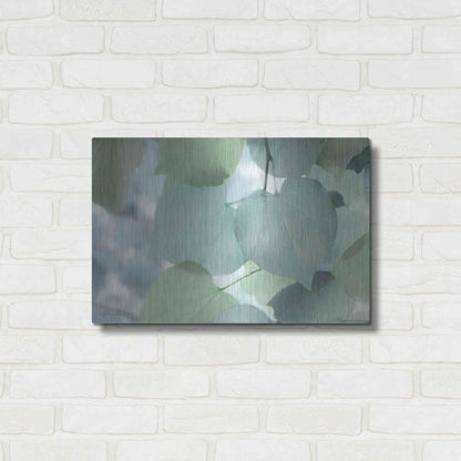 Luxe Metal Art 'Aqua Leaves' by Lori Deiter, Metal Wall Art,24x16