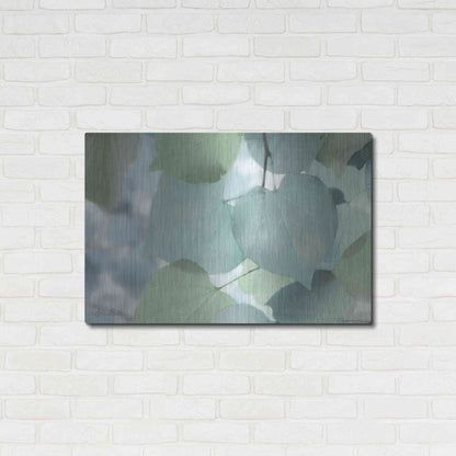 Luxe Metal Art 'Aqua Leaves' by Lori Deiter, Metal Wall Art,36x24