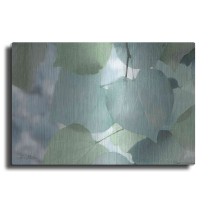 Luxe Metal Art 'Aqua Leaves' by Lori Deiter, Metal Wall Art