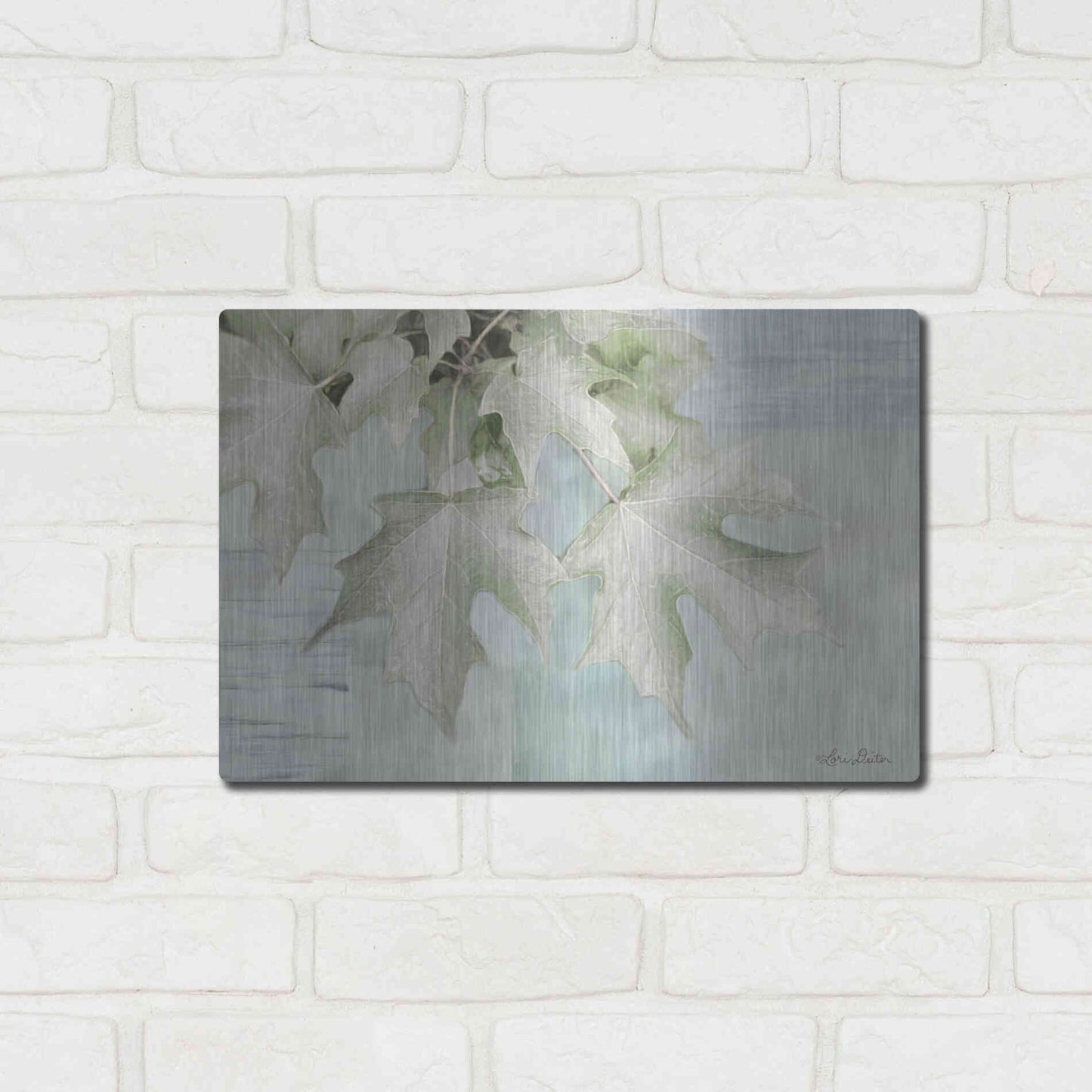 Luxe Metal Art 'The Maple Leaves' by Lori Deiter, Metal Wall Art,16x12