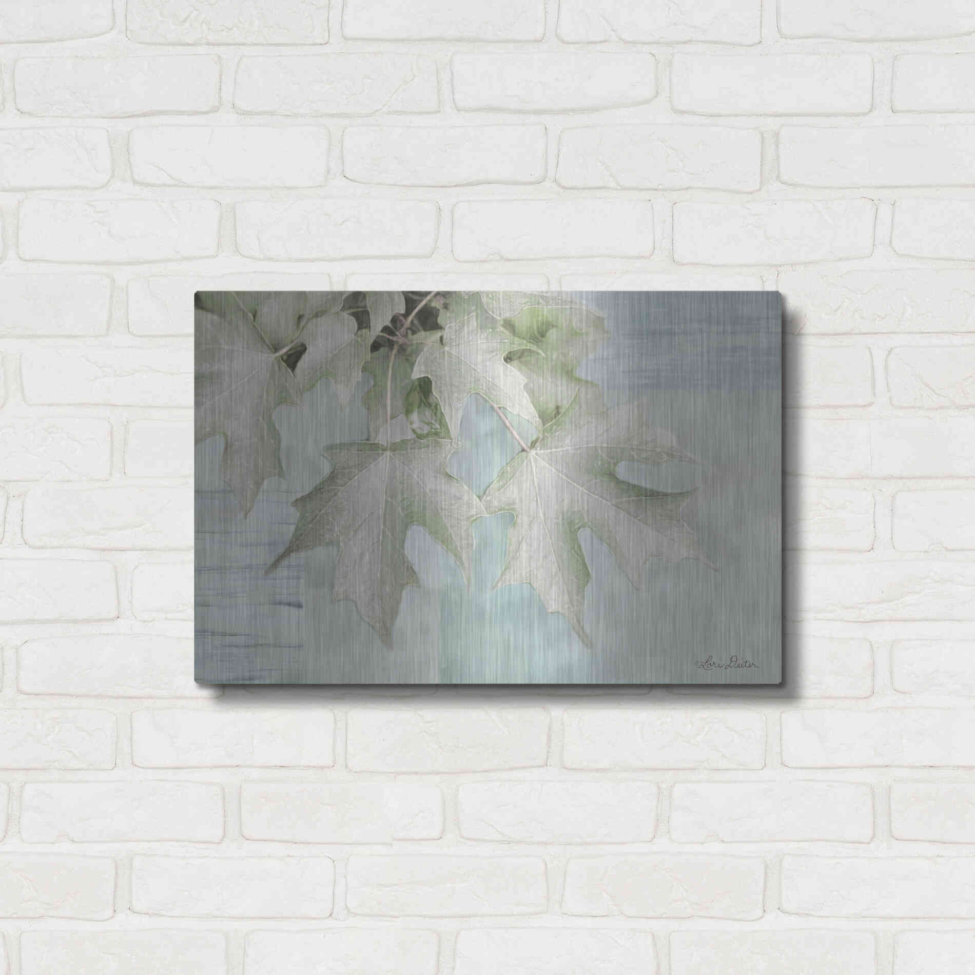 Luxe Metal Art 'The Maple Leaves' by Lori Deiter, Metal Wall Art,24x16