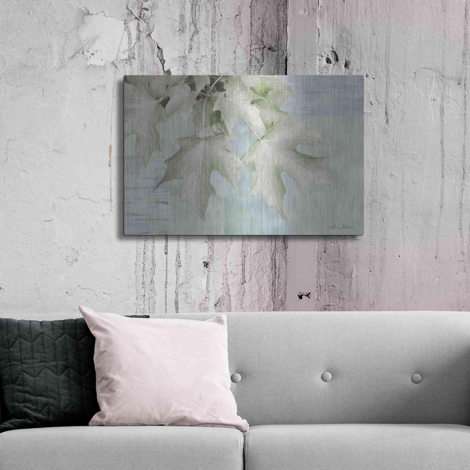 Luxe Metal Art 'The Maple Leaves' by Lori Deiter, Metal Wall Art,36x24