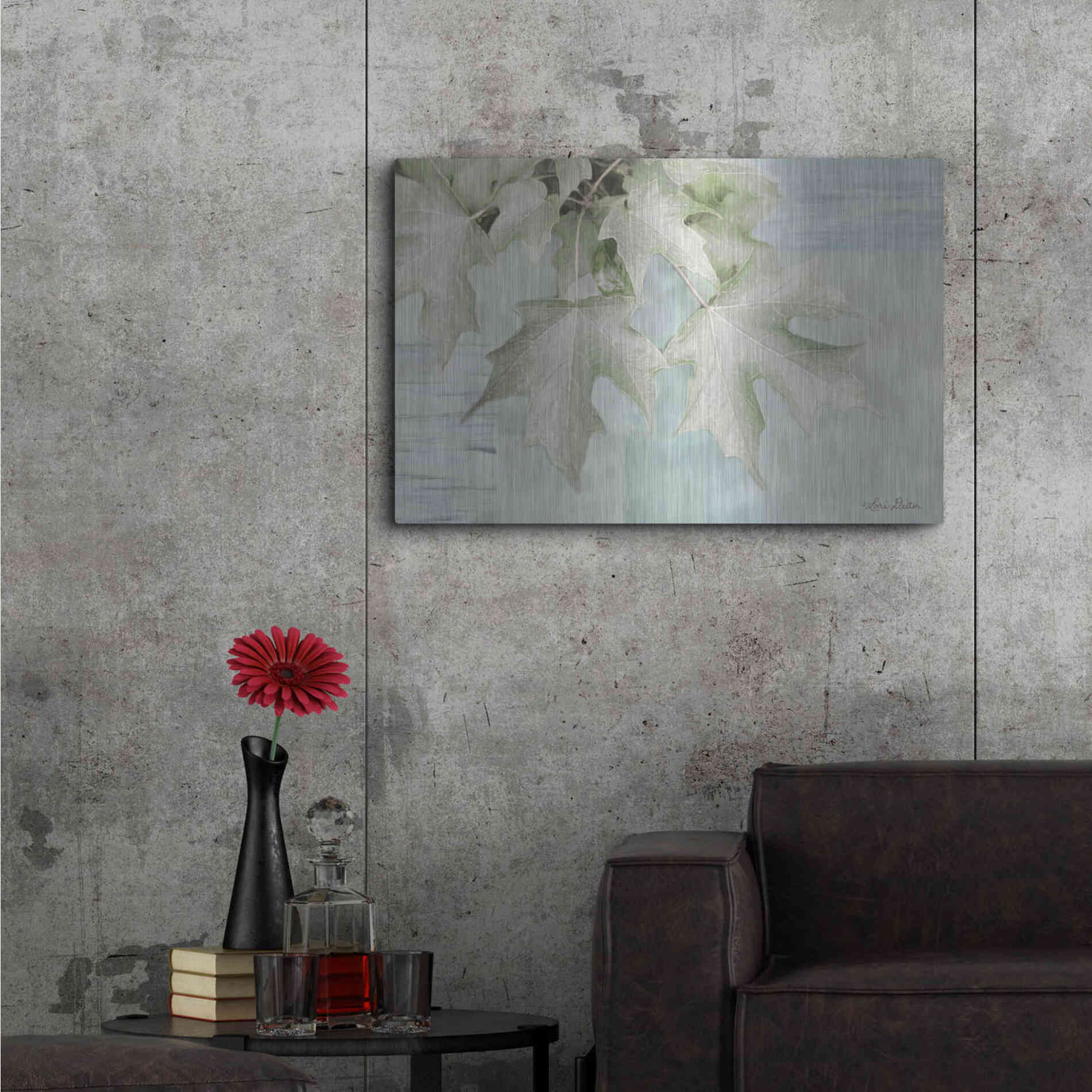 Luxe Metal Art 'The Maple Leaves' by Lori Deiter, Metal Wall Art,36x24