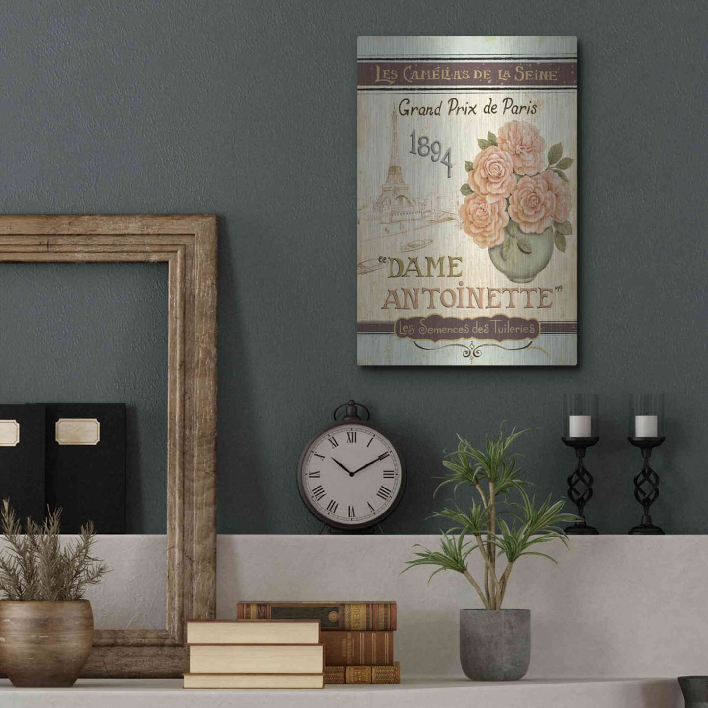 Luxe Metal Art 'French Seed Packet II' by Daphne Brissonet, Metal Wall Art,12x16