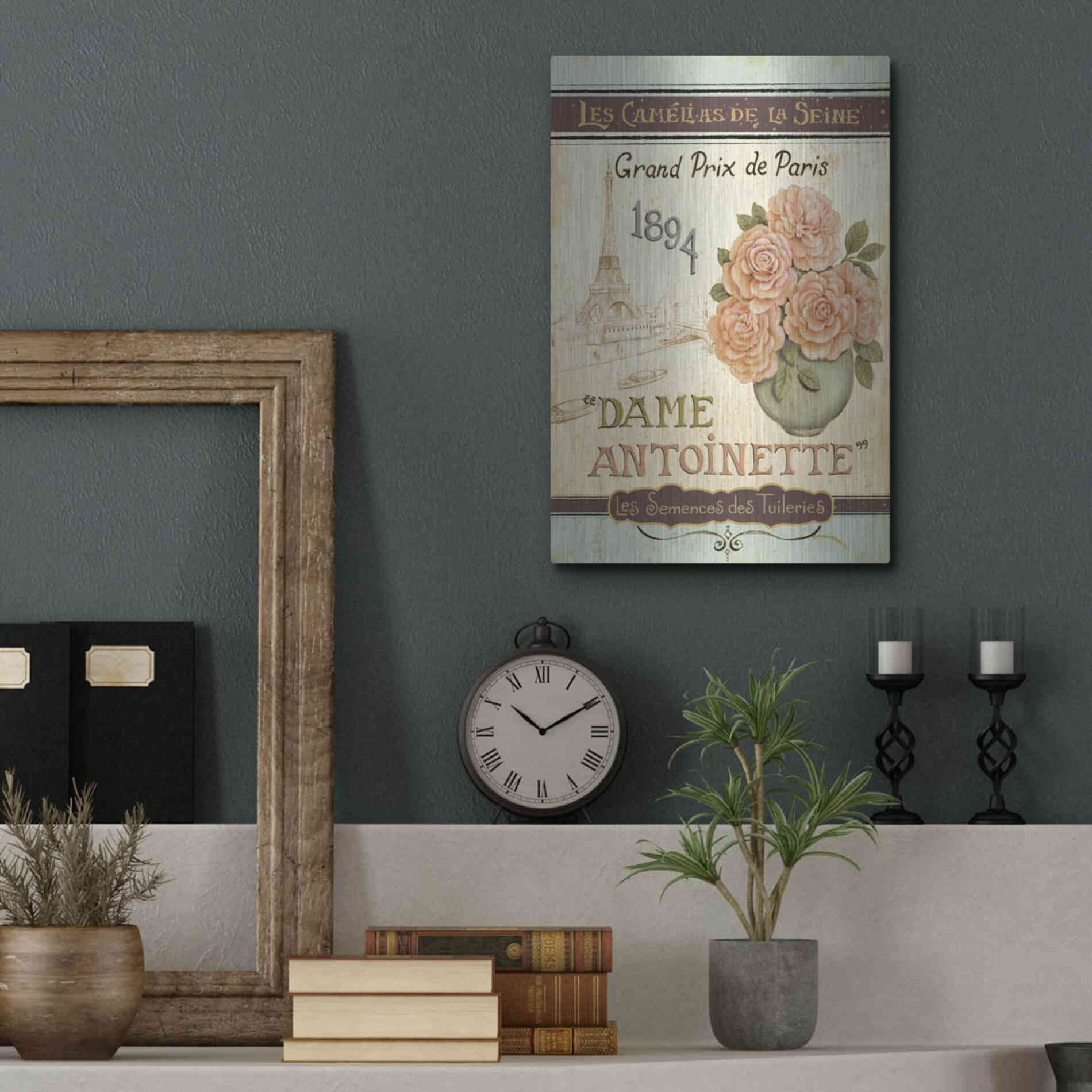 Luxe Metal Art 'French Seed Packet II' by Daphne Brissonet, Metal Wall Art,12x16