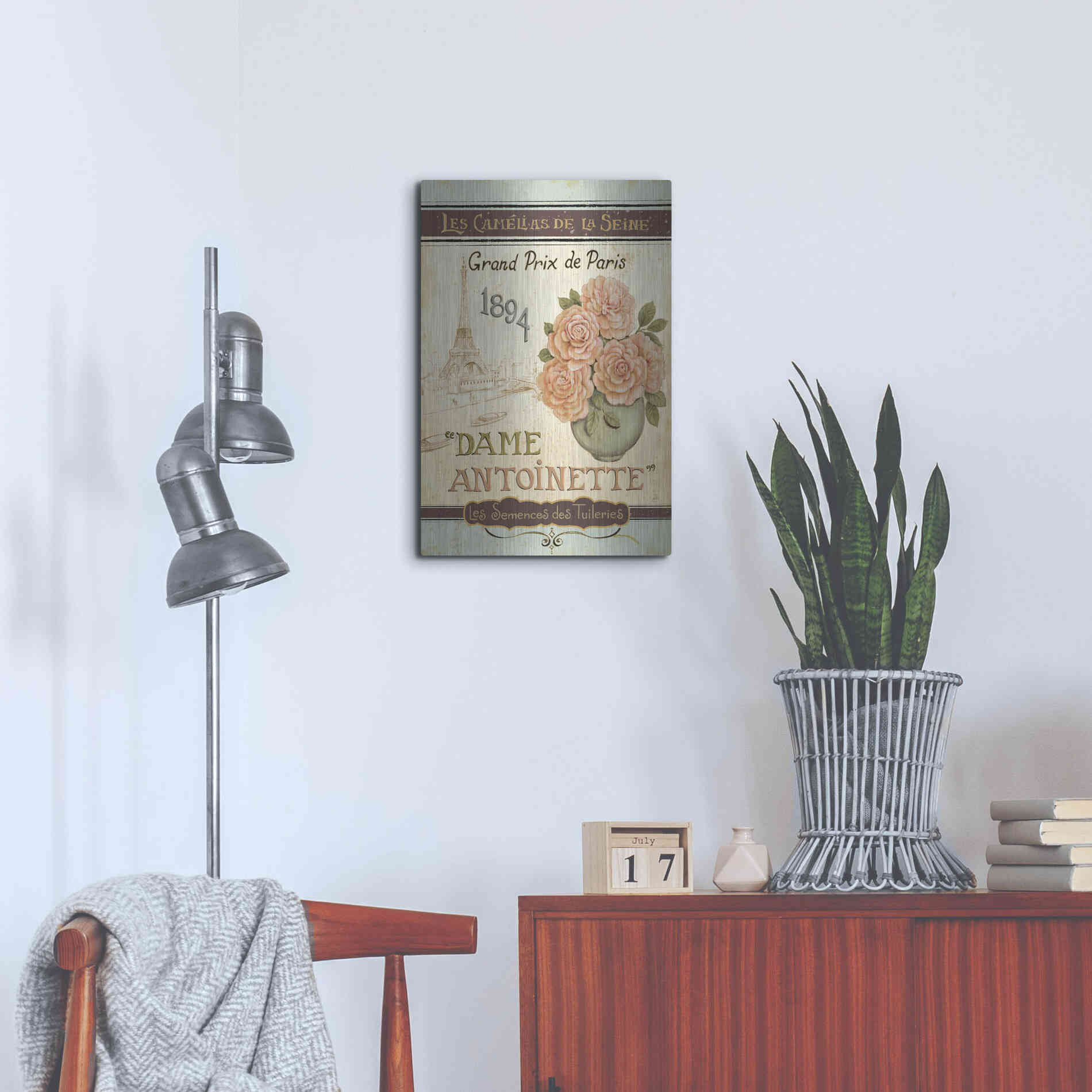 Luxe Metal Art 'French Seed Packet II' by Daphne Brissonet, Metal Wall Art,16x24