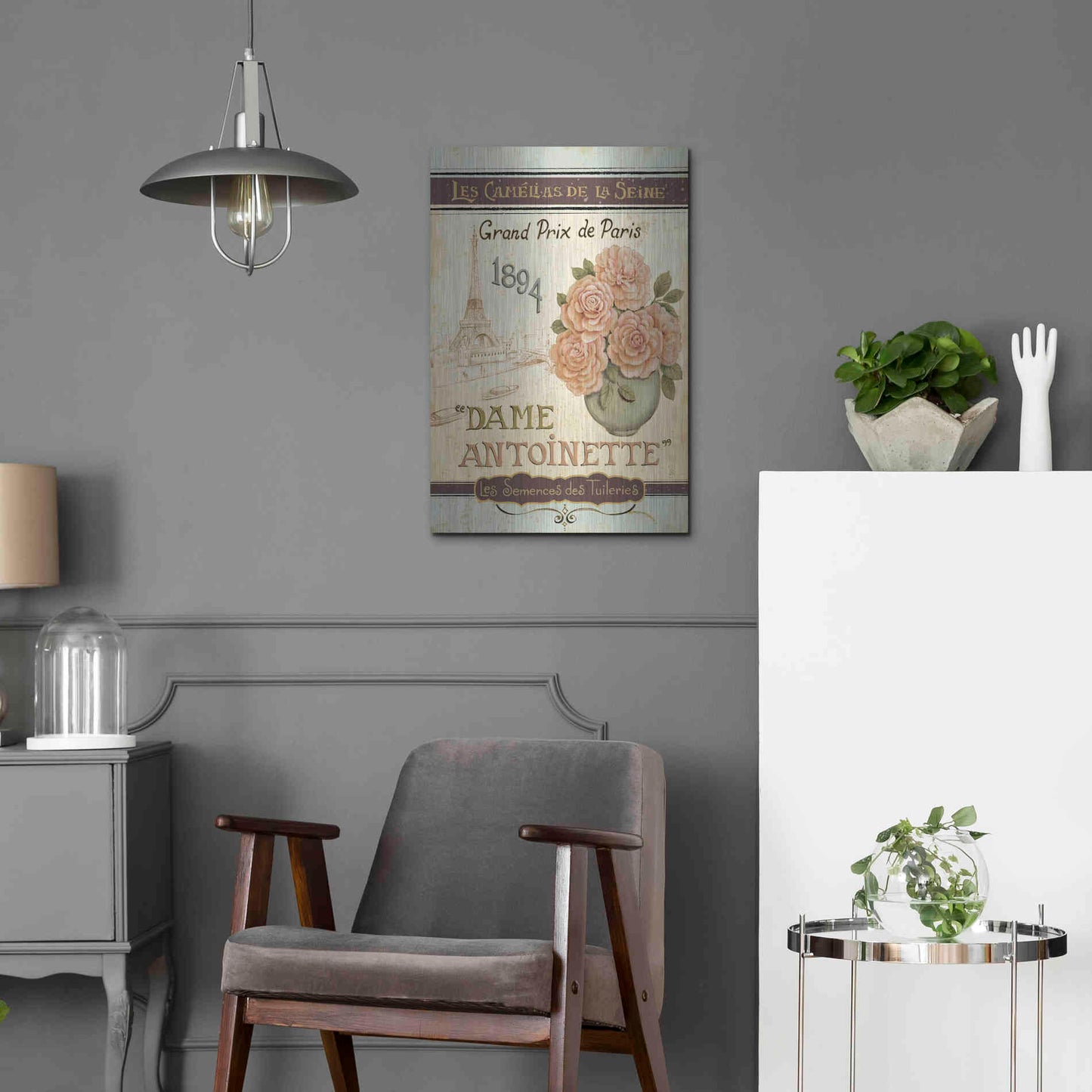 Luxe Metal Art 'French Seed Packet II' by Daphne Brissonet, Metal Wall Art,16x24