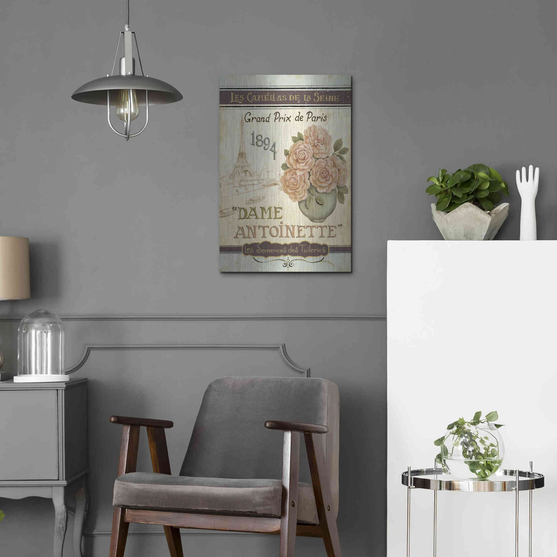 Luxe Metal Art 'French Seed Packet II' by Daphne Brissonet, Metal Wall Art,16x24