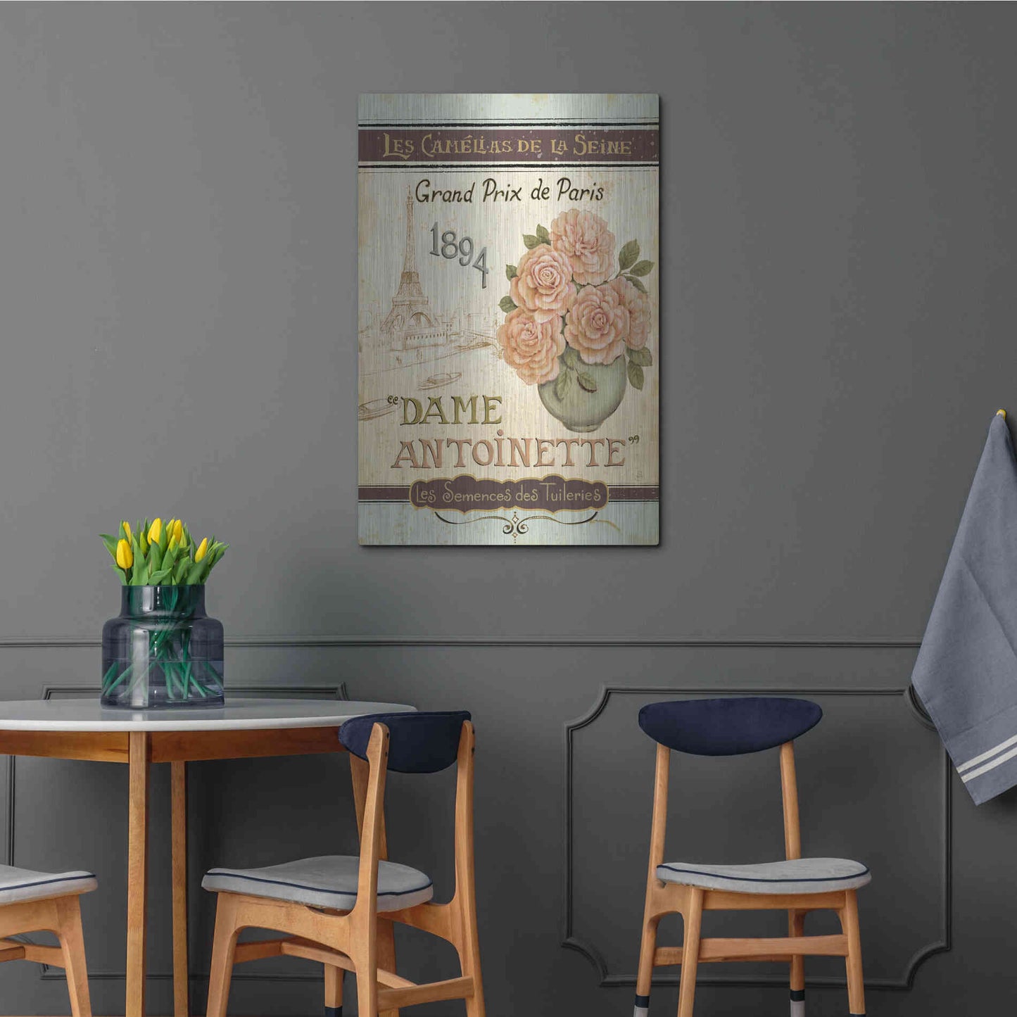 Luxe Metal Art 'French Seed Packet II' by Daphne Brissonet, Metal Wall Art,24x36