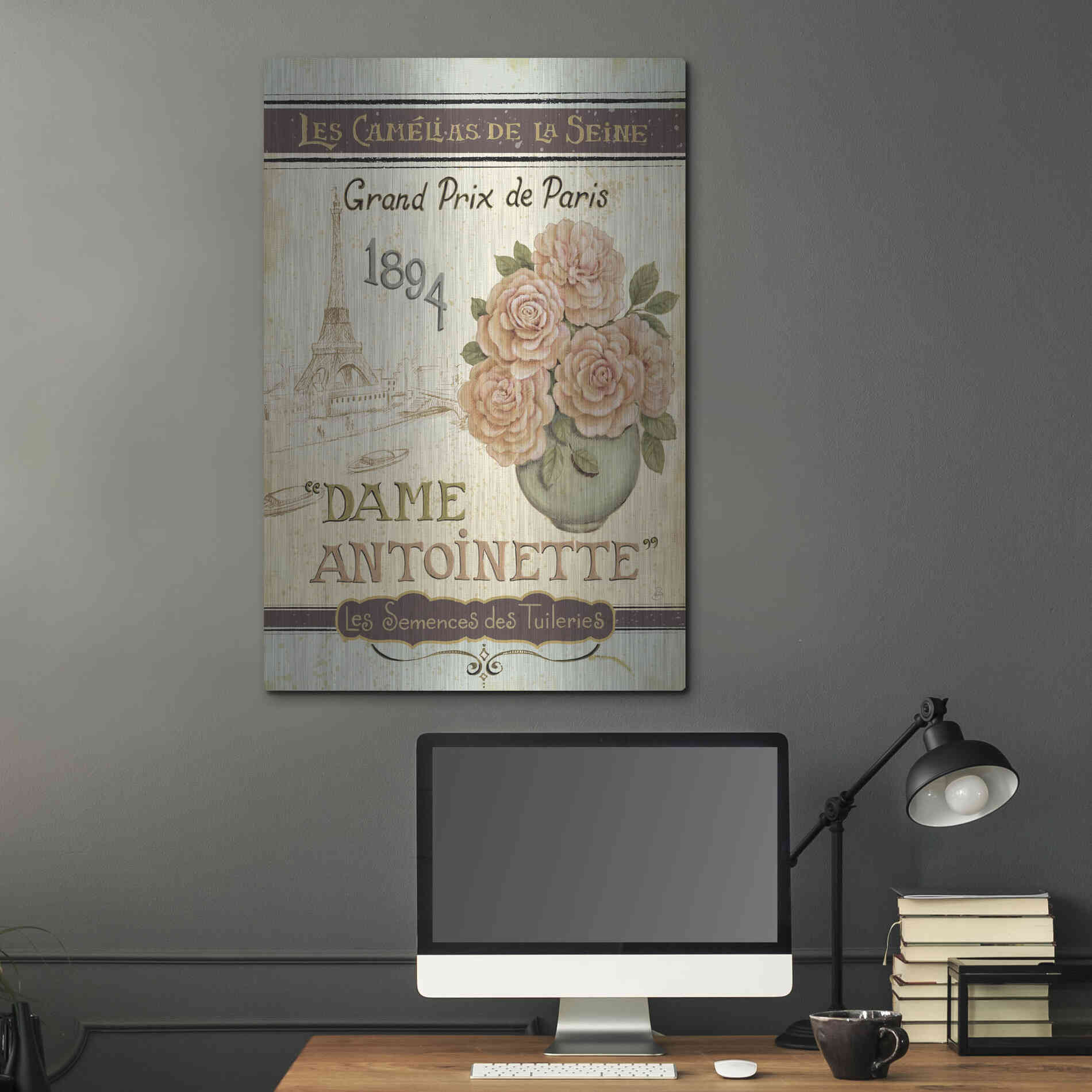 Luxe Metal Art 'French Seed Packet II' by Daphne Brissonet, Metal Wall Art,24x36