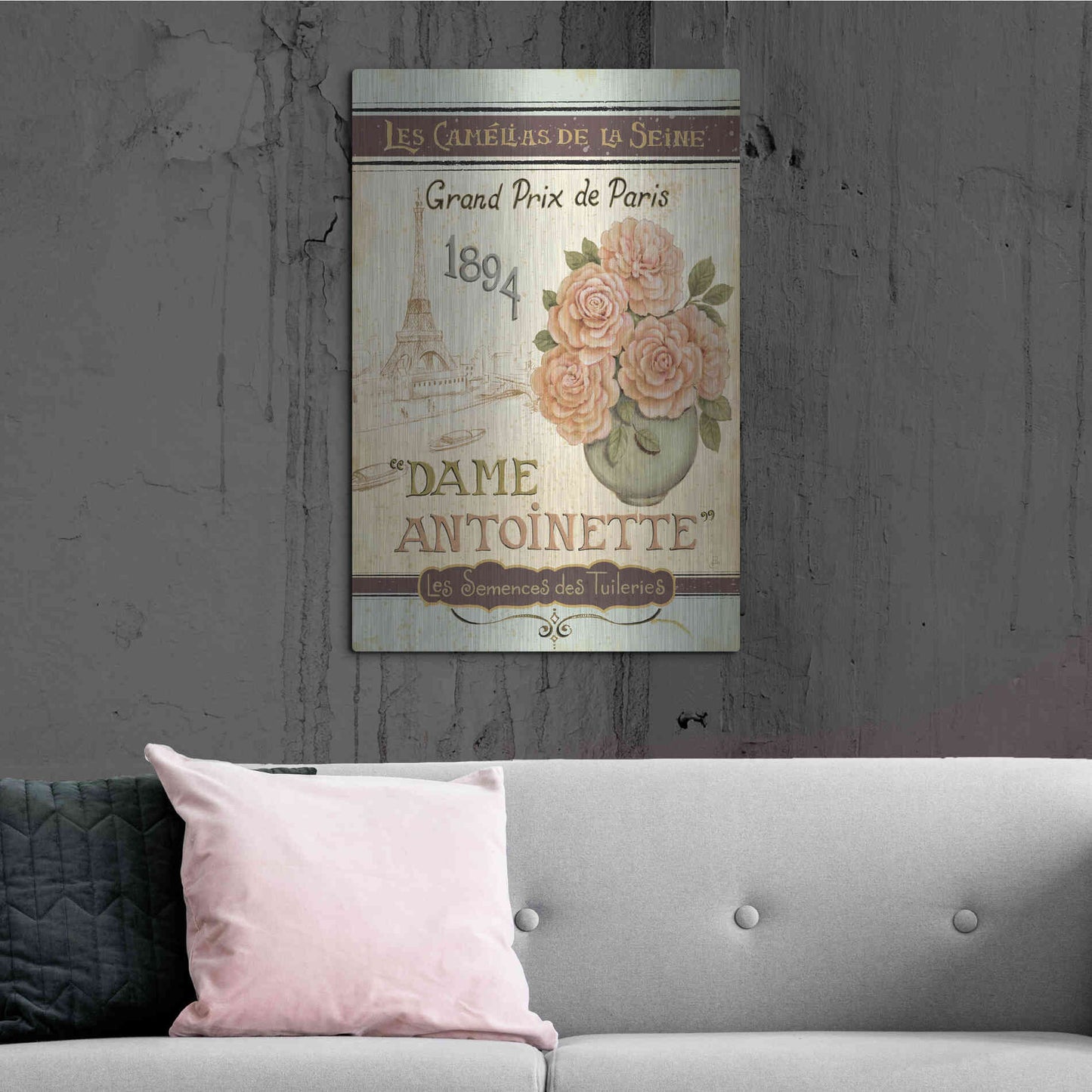 Luxe Metal Art 'French Seed Packet II' by Daphne Brissonet, Metal Wall Art,24x36