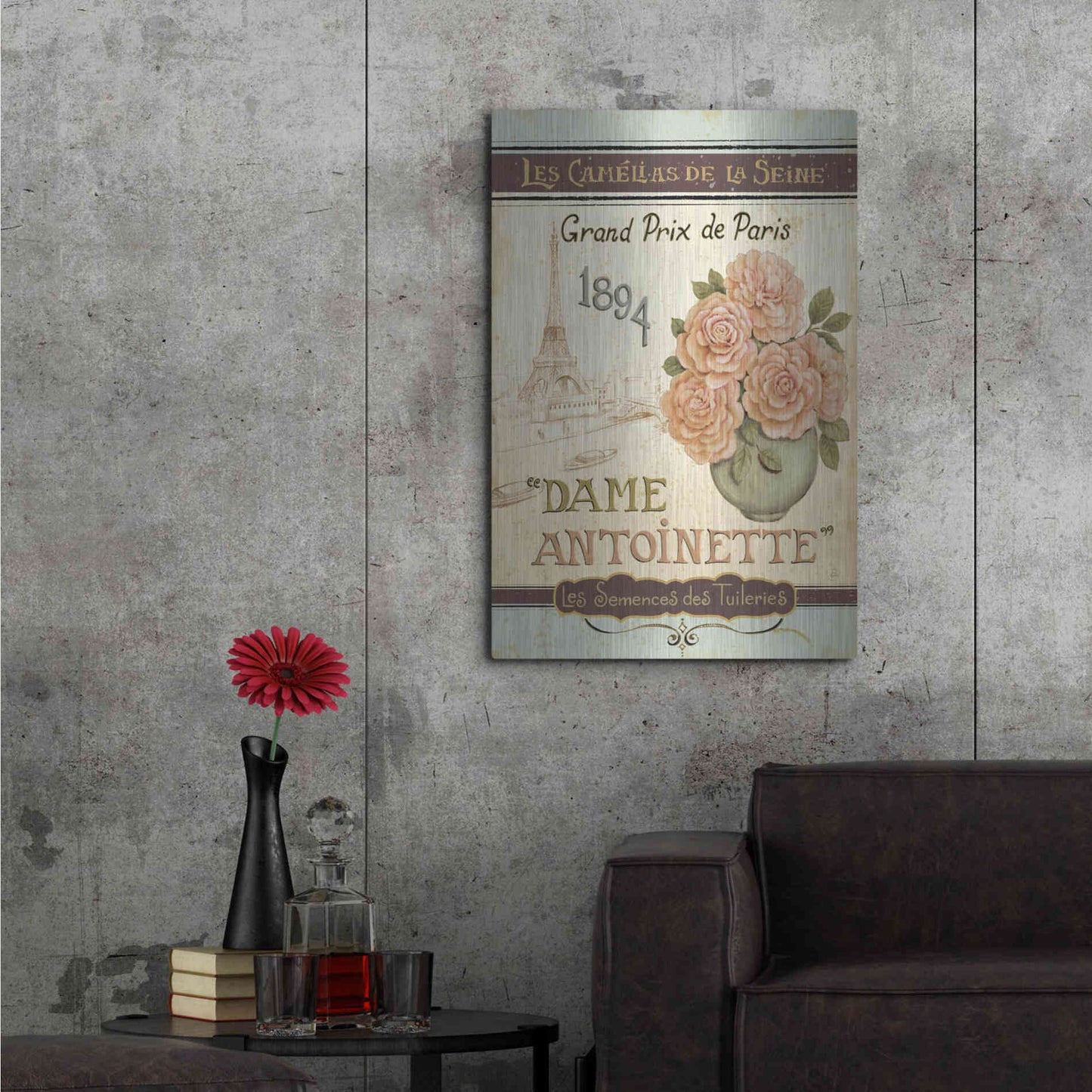 Luxe Metal Art 'French Seed Packet II' by Daphne Brissonet, Metal Wall Art,24x36