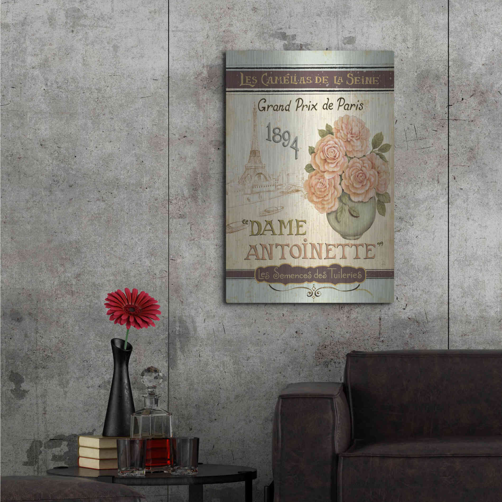 Luxe Metal Art 'French Seed Packet II' by Daphne Brissonet, Metal Wall Art,24x36