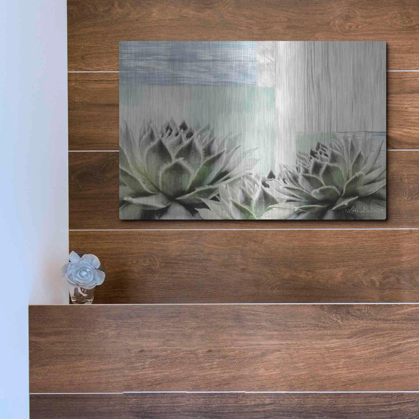 Luxe Metal Art 'Grow in Grace' by Lori Deiter, Metal Wall Art,16x12