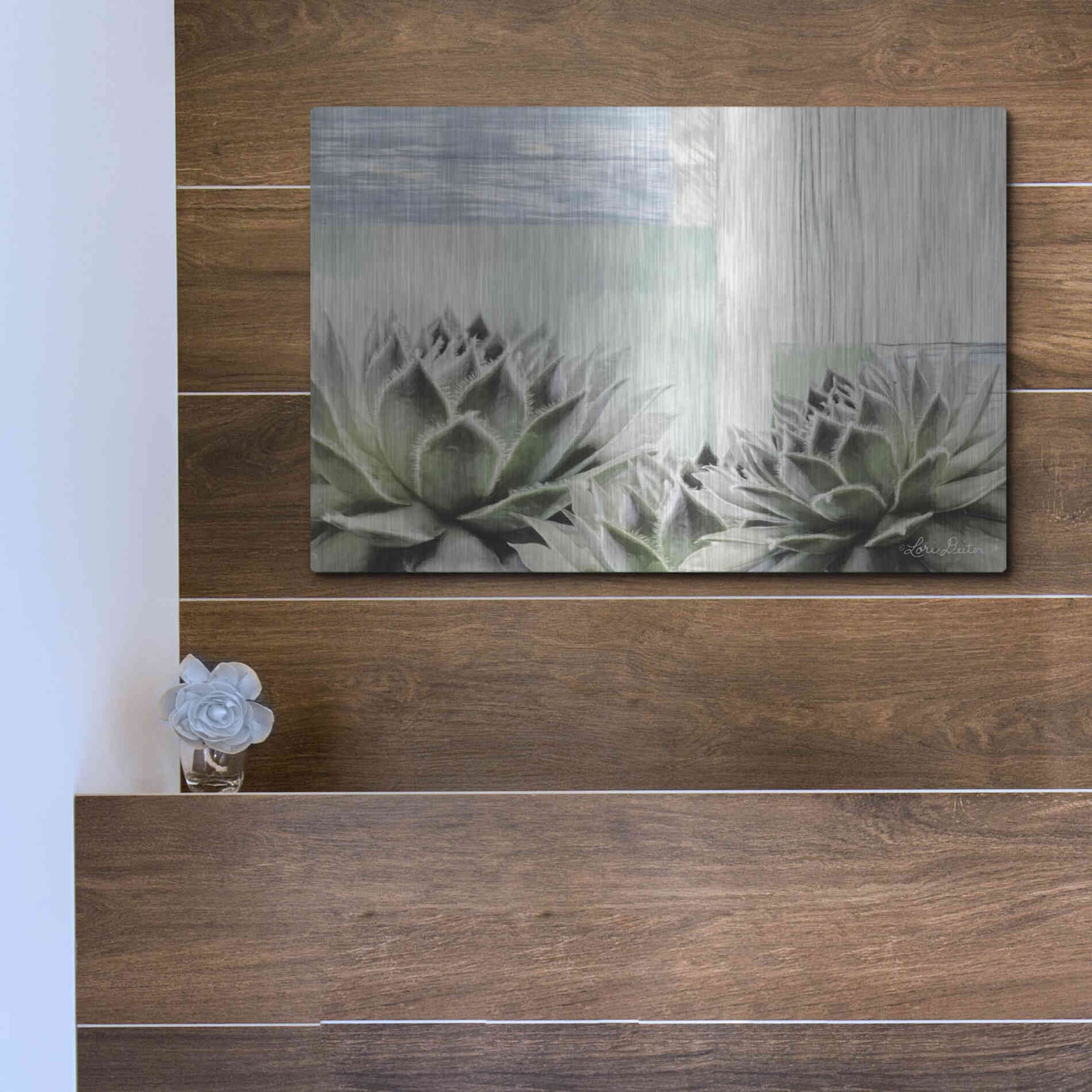 Luxe Metal Art 'Grow in Grace' by Lori Deiter, Metal Wall Art,16x12