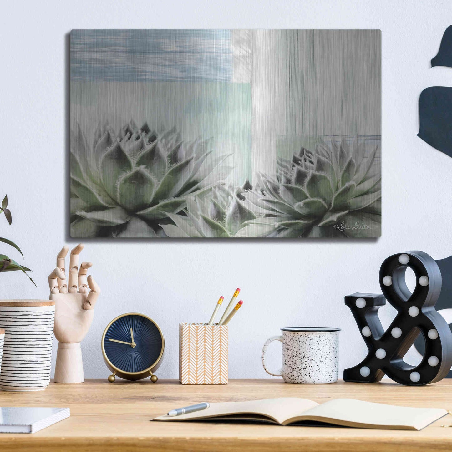 Luxe Metal Art 'Grow in Grace' by Lori Deiter, Metal Wall Art,16x12