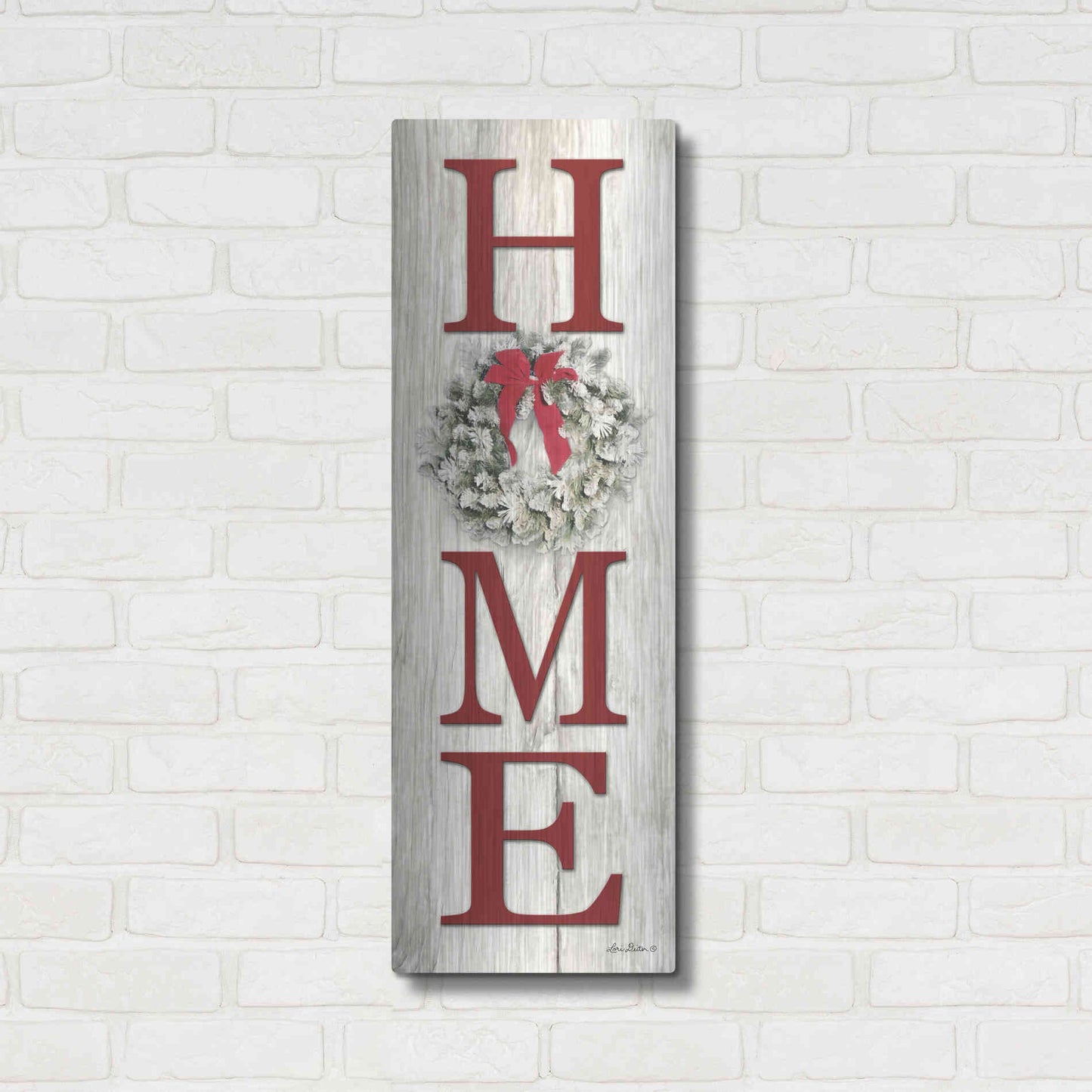 Luxe Metal Art 'Christmas Home Vertical I' by Lori Deiter, Metal Wall Art,12x36