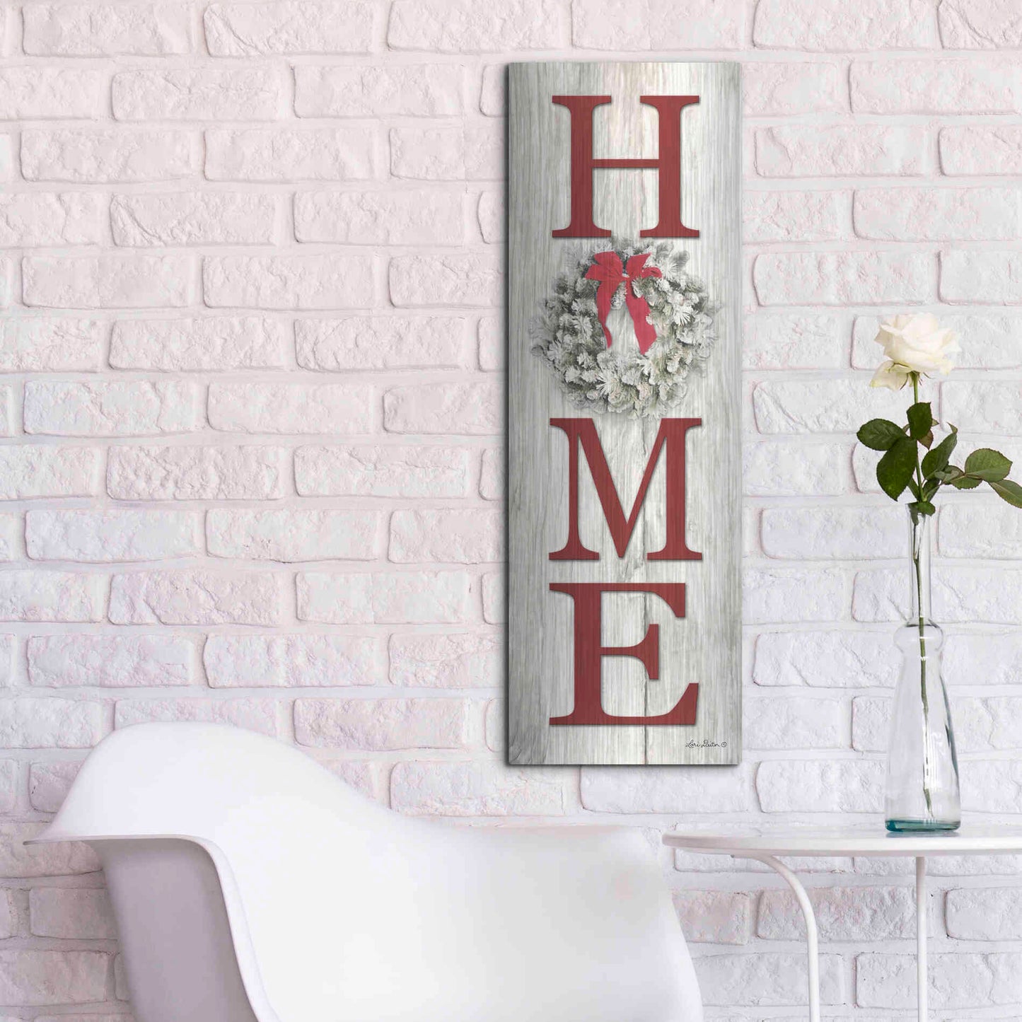 Luxe Metal Art 'Christmas Home Vertical I' by Lori Deiter, Metal Wall Art,12x36