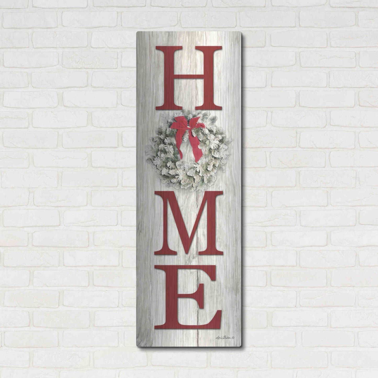 Luxe Metal Art 'Christmas Home Vertical I' by Lori Deiter, Metal Wall Art,16x48