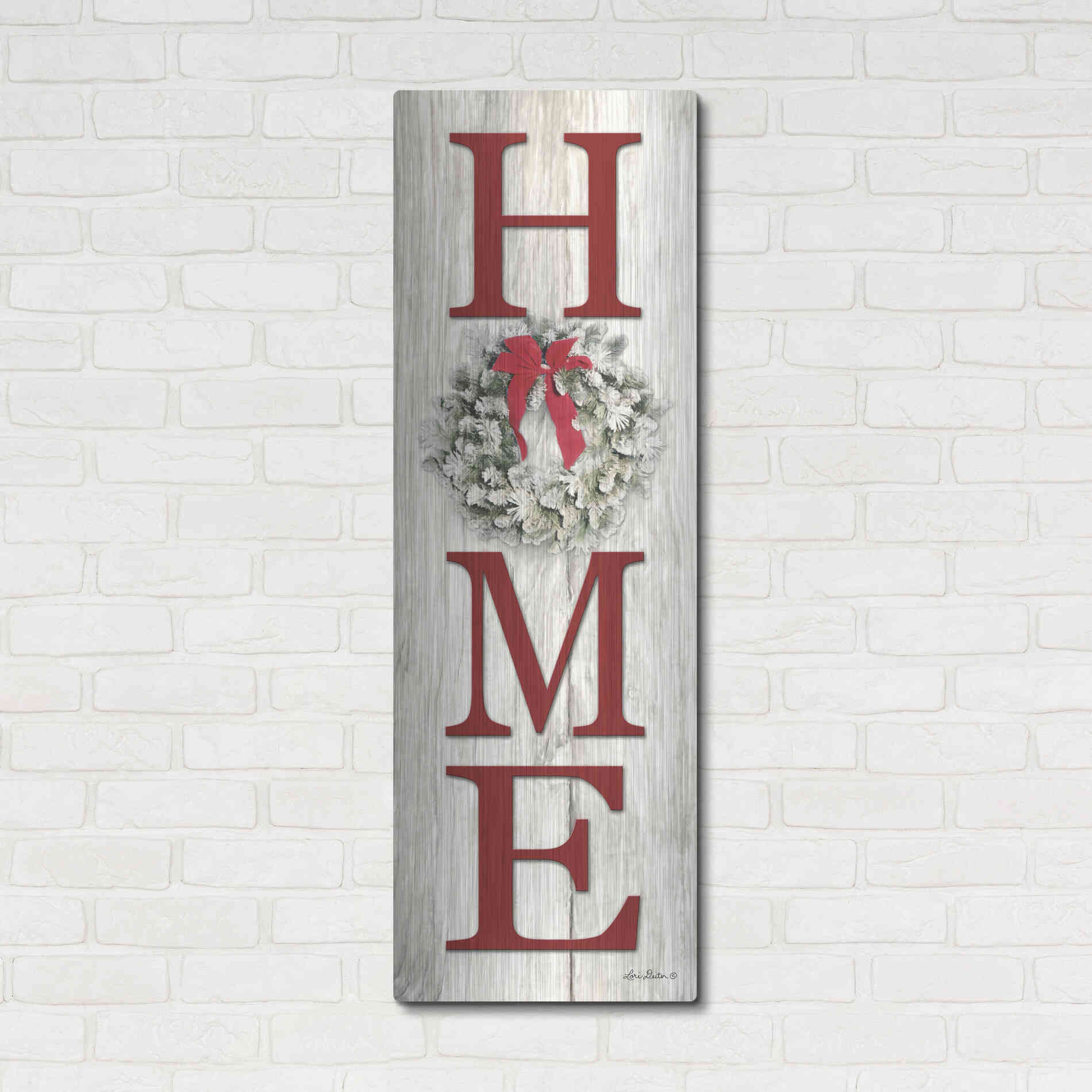 Luxe Metal Art 'Christmas Home Vertical I' by Lori Deiter, Metal Wall Art,16x48