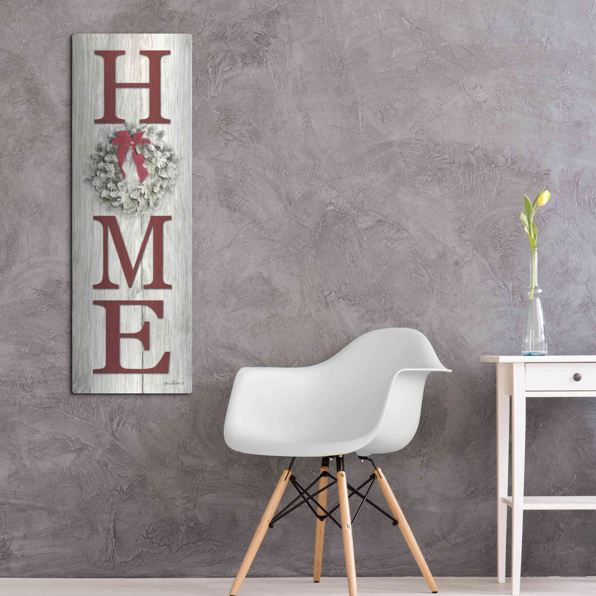 Luxe Metal Art 'Christmas Home Vertical I' by Lori Deiter, Metal Wall Art,16x48