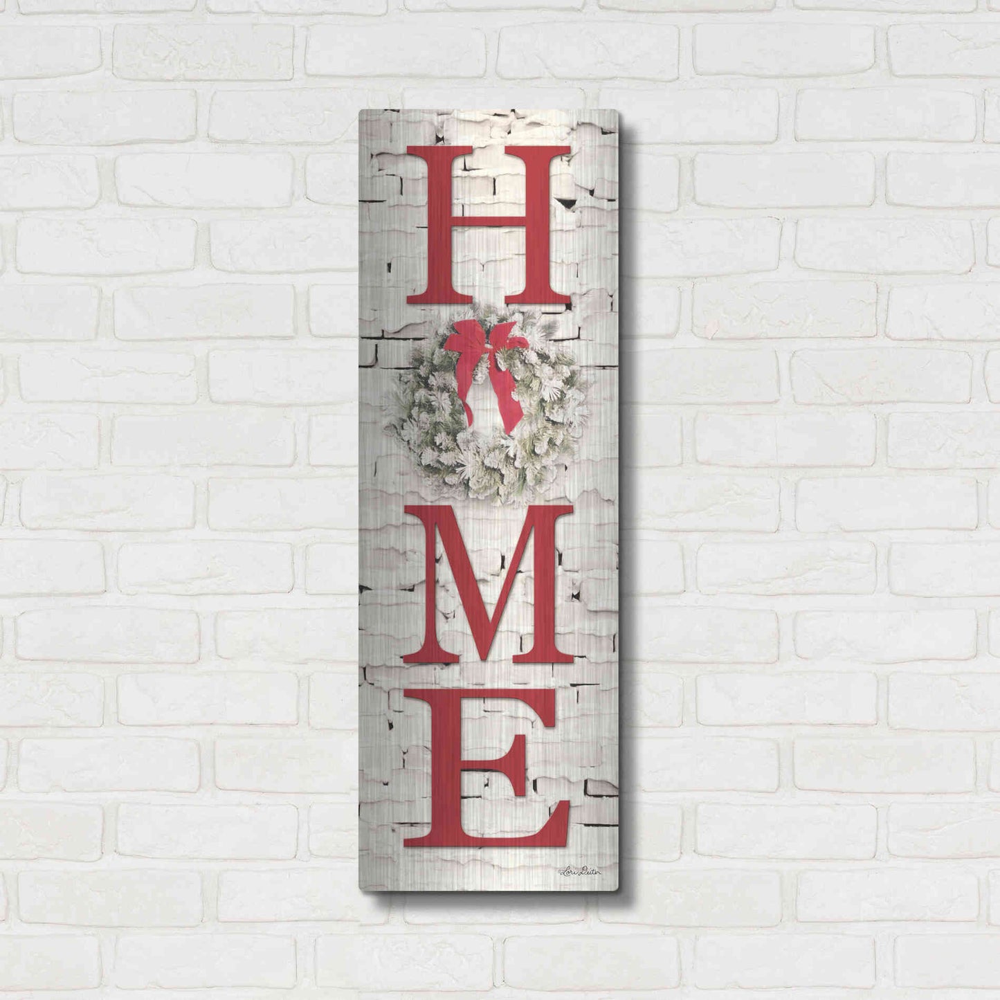 Luxe Metal Art 'Christmas Home Vertical II' by Lori Deiter, Metal Wall Art,12x36