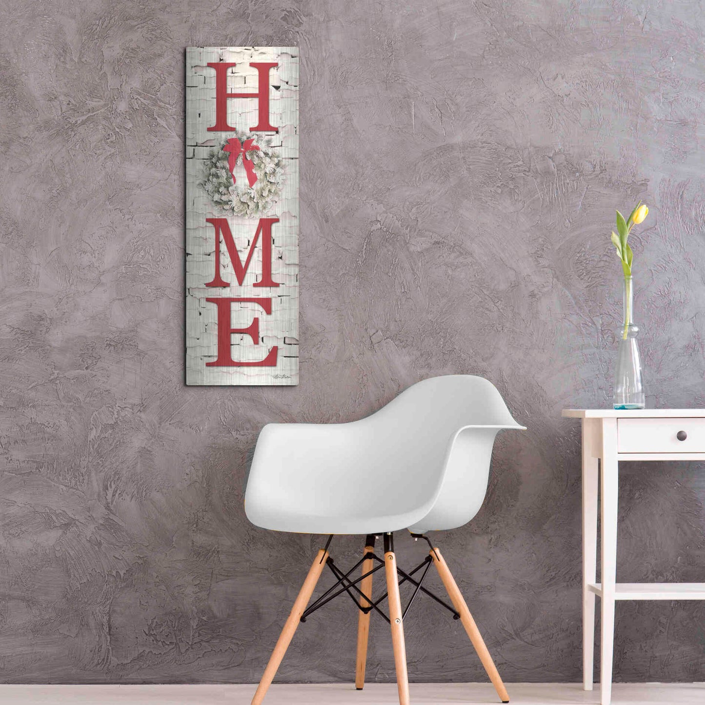 Luxe Metal Art 'Christmas Home Vertical II' by Lori Deiter, Metal Wall Art,12x36