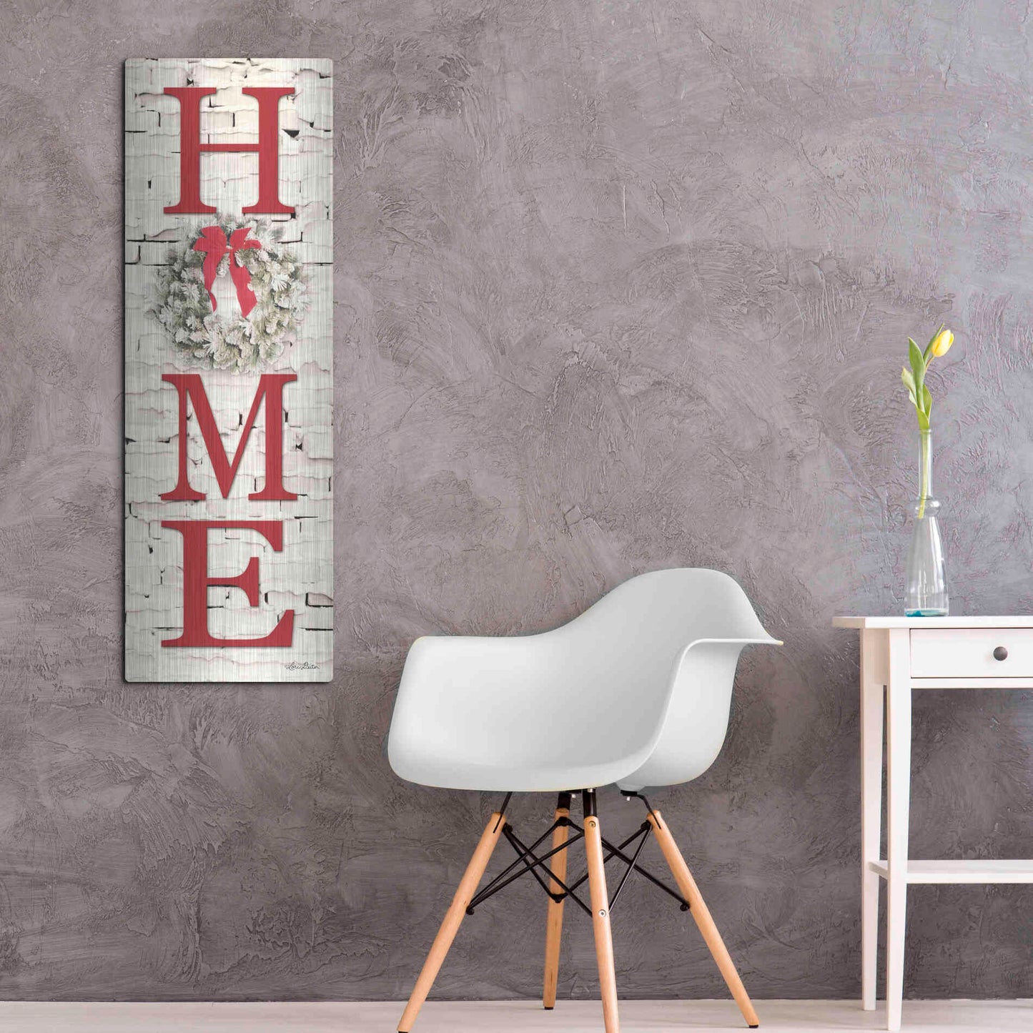 Luxe Metal Art 'Christmas Home Vertical II' by Lori Deiter, Metal Wall Art,16x48