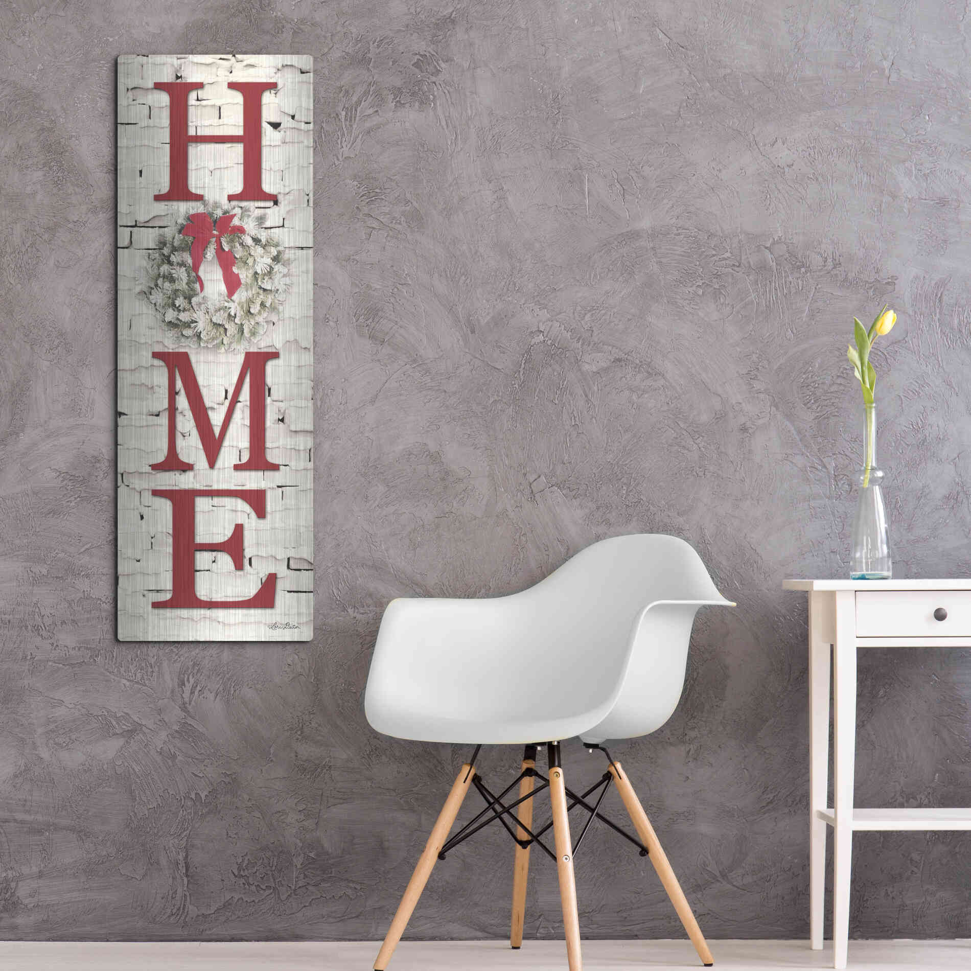 Luxe Metal Art 'Christmas Home Vertical II' by Lori Deiter, Metal Wall Art,16x48