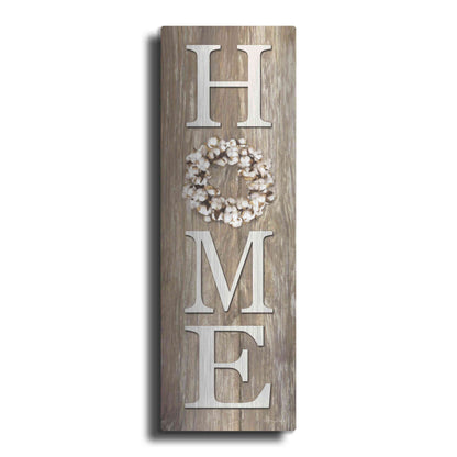 Luxe Metal Art 'Cotton Wreath Home' by Lori Deiter, Metal Wall Art