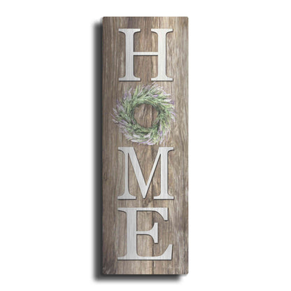 Luxe Metal Art 'Lavender Wreath Home' by Lori Deiter, Metal Wall Art