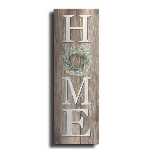 Luxe Metal Art 'Lavender Wreath Home' by Lori Deiter, Metal Wall Art