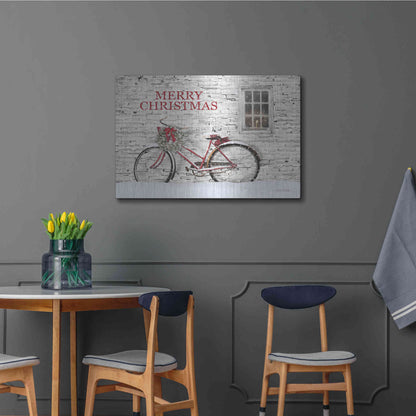 Luxe Metal Art 'Merry Christmas Bicycle' by Lori Deiter, Metal Wall Art,36x24