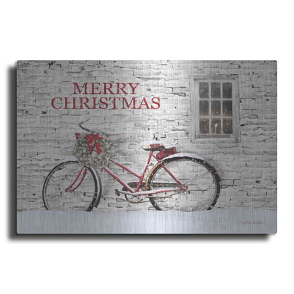 Luxe Metal Art 'Merry Christmas Bicycle' by Lori Deiter, Metal Wall Art