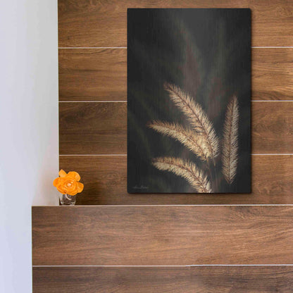 Luxe Metal Art 'Golden Grass I' by Lori Deiter, Metal Wall Art,12x16