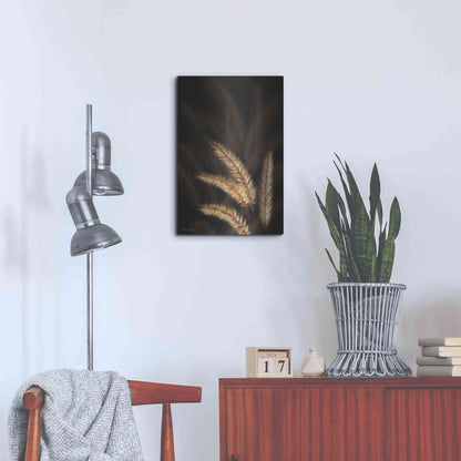 Luxe Metal Art 'Golden Grass I' by Lori Deiter, Metal Wall Art,16x24