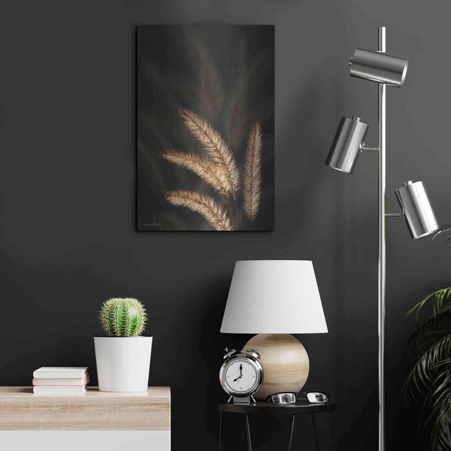 Luxe Metal Art 'Golden Grass I' by Lori Deiter, Metal Wall Art,16x24