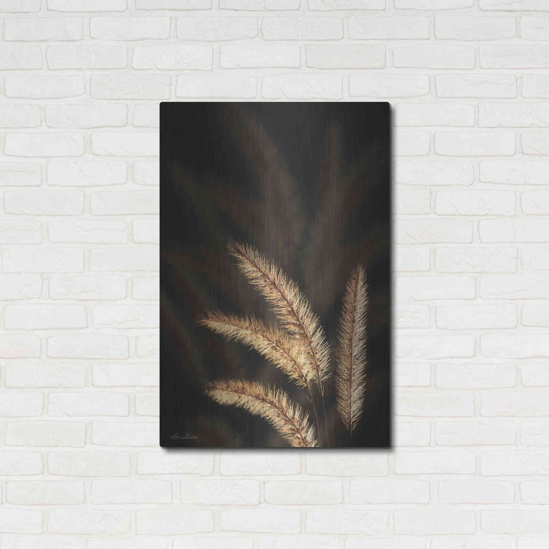 Luxe Metal Art 'Golden Grass I' by Lori Deiter, Metal Wall Art,24x36
