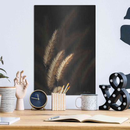 Luxe Metal Art 'Golden Grass III' by Lori Deiter, Metal Wall Art,12x16