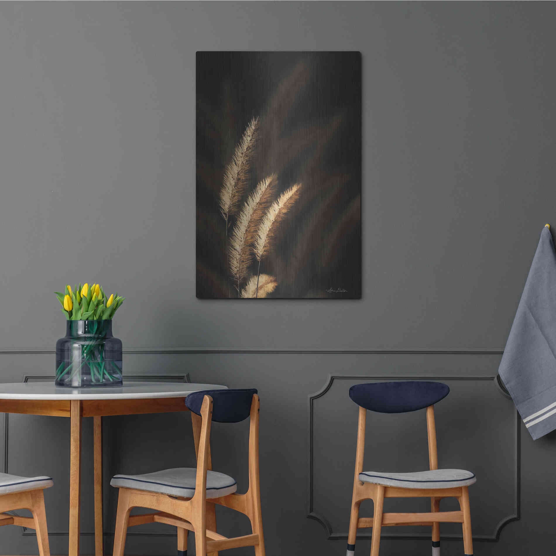 Luxe Metal Art 'Golden Grass III' by Lori Deiter, Metal Wall Art,24x36