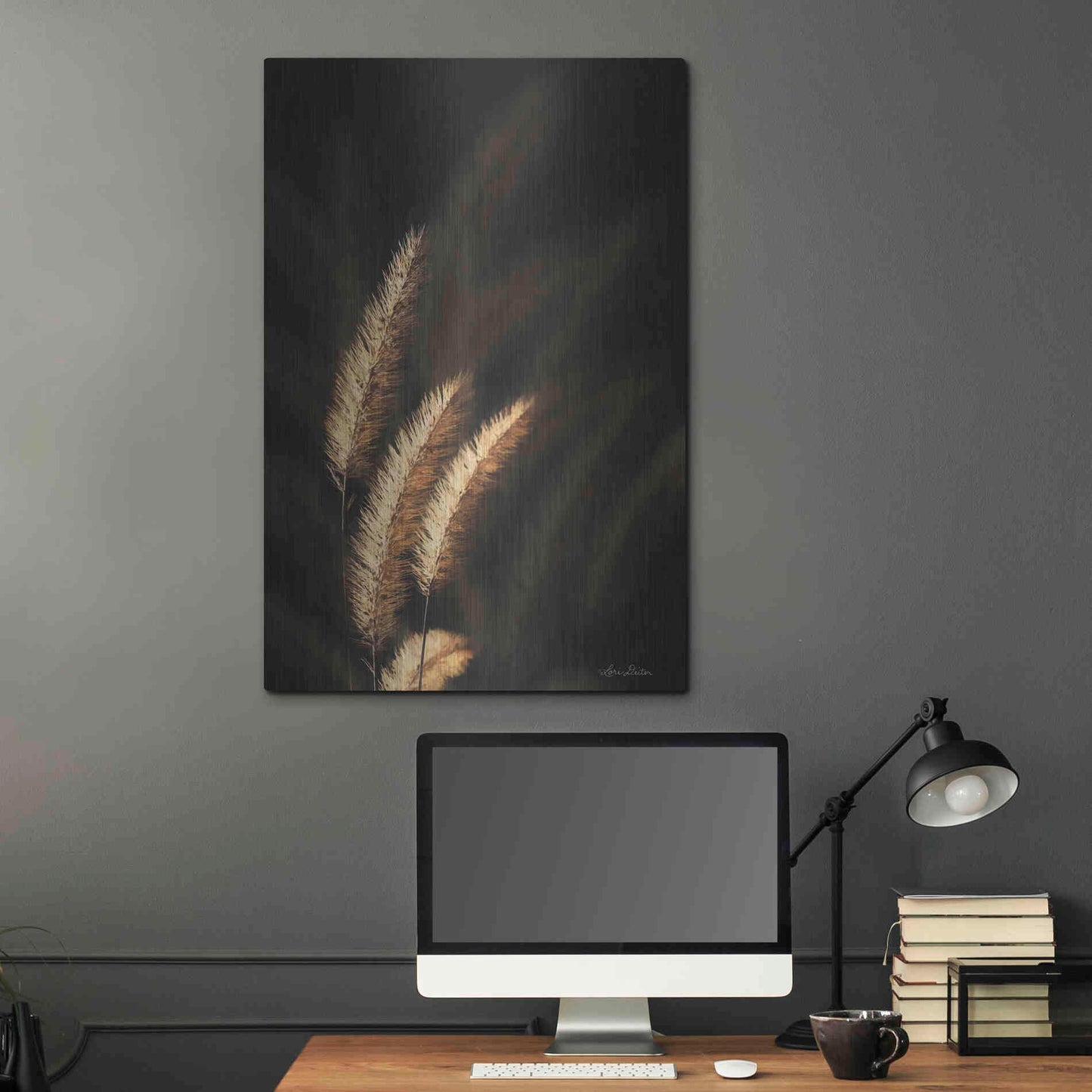 Luxe Metal Art 'Golden Grass III' by Lori Deiter, Metal Wall Art,24x36