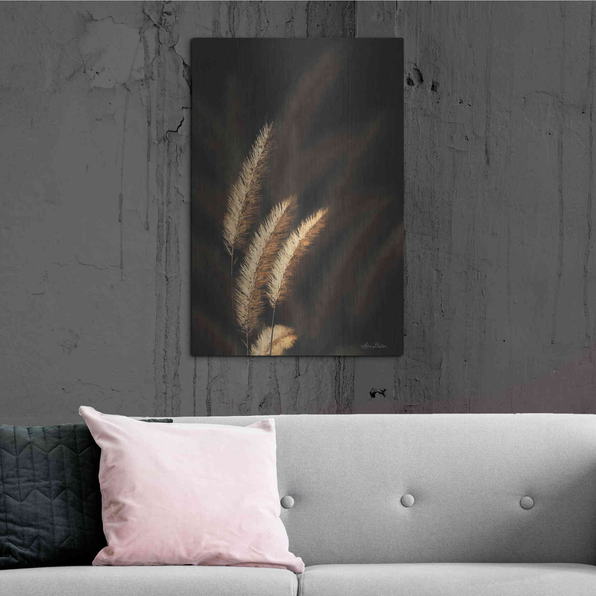 Luxe Metal Art 'Golden Grass III' by Lori Deiter, Metal Wall Art,24x36