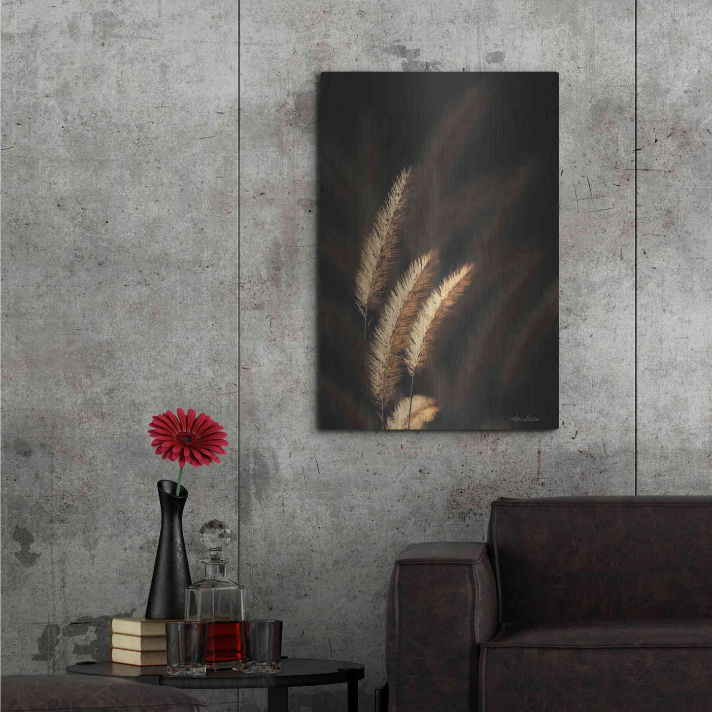 Luxe Metal Art 'Golden Grass III' by Lori Deiter, Metal Wall Art,24x36