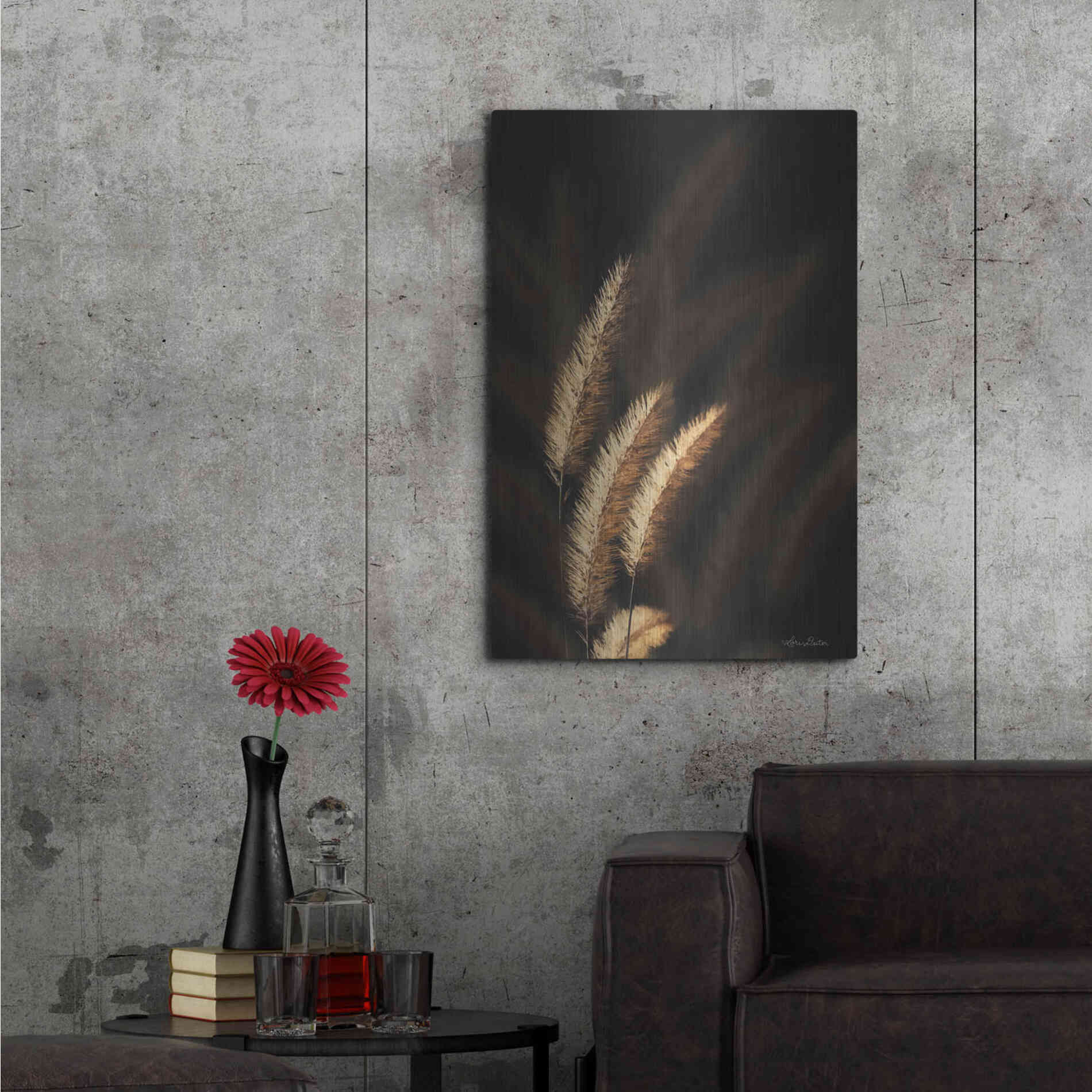Luxe Metal Art 'Golden Grass III' by Lori Deiter, Metal Wall Art,24x36