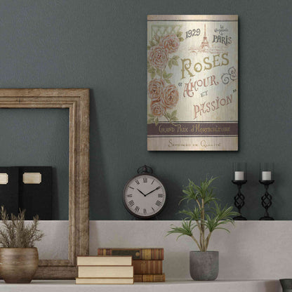 Luxe Metal Art 'French Seed Packet I' by Daphne Brissonet, Metal Wall Art,12x16