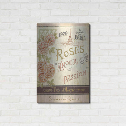 Luxe Metal Art 'French Seed Packet I' by Daphne Brissonet, Metal Wall Art,24x36