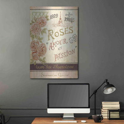 Luxe Metal Art 'French Seed Packet I' by Daphne Brissonet, Metal Wall Art,24x36
