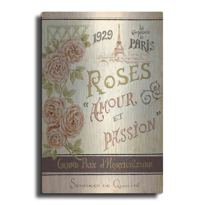 Luxe Metal Art 'French Seed Packet I' by Daphne Brissonet, Metal Wall Art