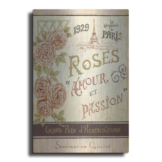 Luxe Metal Art 'French Seed Packet I' by Daphne Brissonet, Metal Wall Art