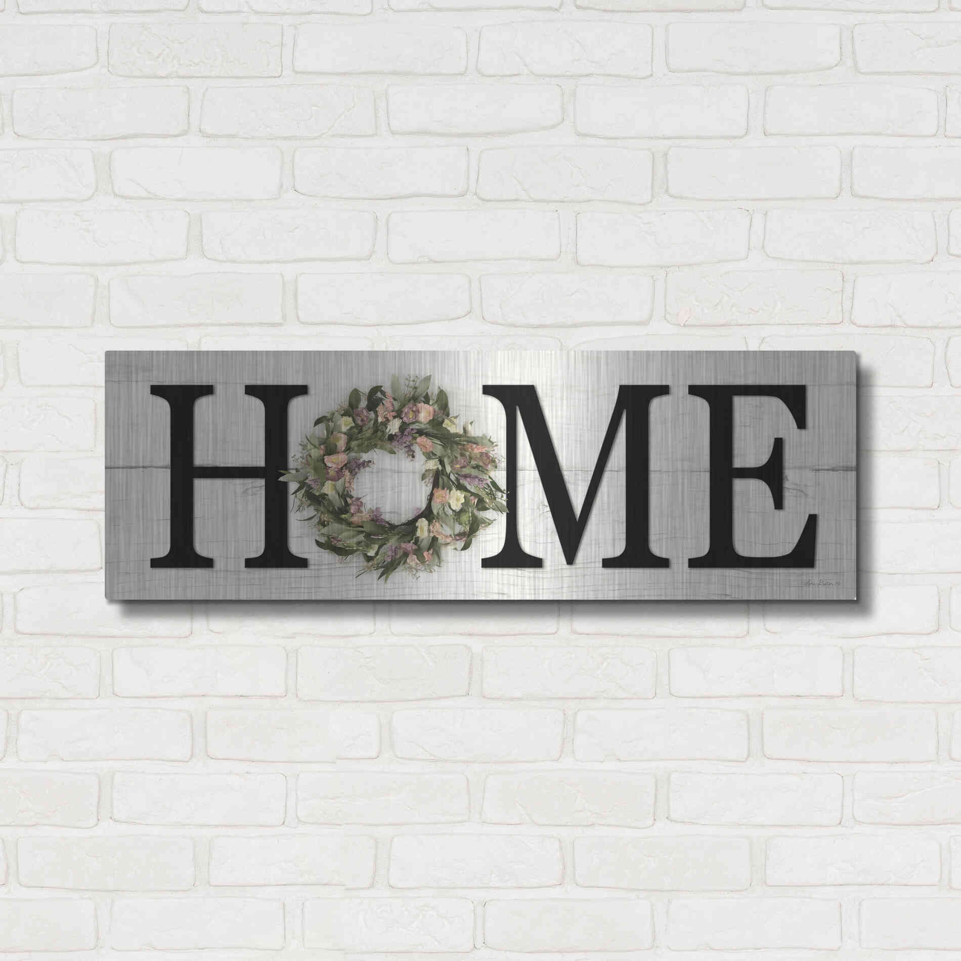 Luxe Metal Art 'Summer Home' by Lori Deiter, Metal Wall Art,36x12